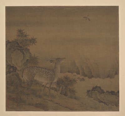 Deer by a Pine Stream, Early 15th Century by Unknown Artist