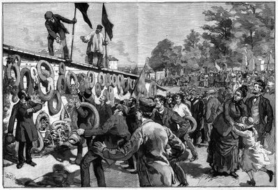 Demonstration of the anarchists at Pere Lachaise in front of the burial of the federes on 27 May 1888 by Unknown artist