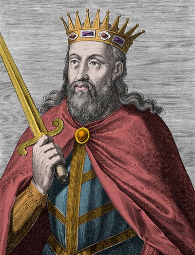 Denis of Portugal (the Farmer King) - Denis I of Portugal (1261-1325) (the Farmer - the King Troubadour - the Father of the Fatherland - the Liberal) - Engraving. by Unknown artist