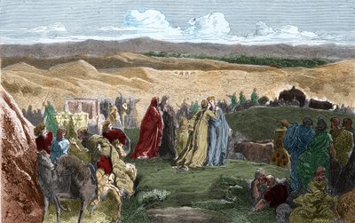 Departure of Galswinthe, Queen of the Franks in Neustria and Wife of Chilperic I, for France. Engraving in 