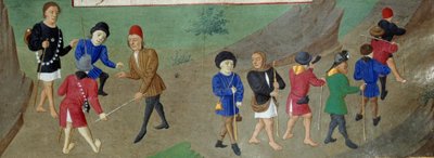 Pilgrims on a journey. Book of Hours of the Duchess of Burgundy, Adelaide of Savoy by Unknown artist