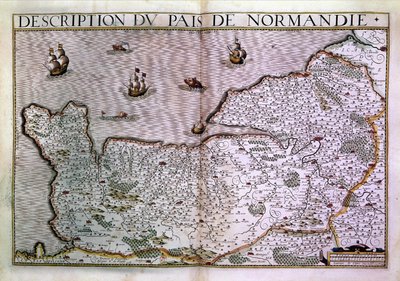Description of the Normandy pais. Map of the Normandy region in 1620 by Unknown artist