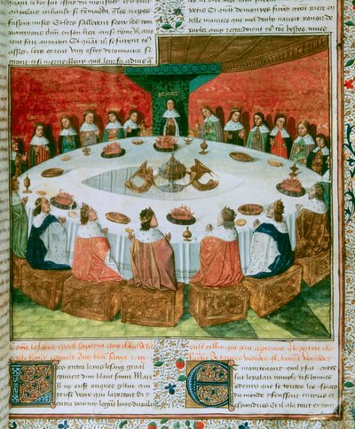 King Arthur and the Knights of the Round Table attending the Apparition of the Holy Grail (detail) by Unknown artist