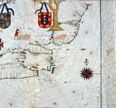 Detail of a map of Labrador (Markland), Eastern Canada (detail) by Unknown artist