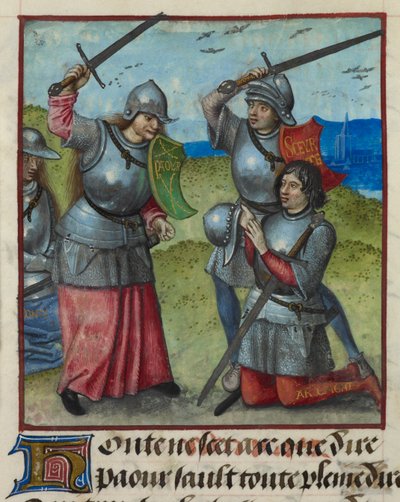 Peur Fighting While Honte Looks On (detail) by Unknown artist