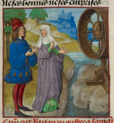 Raison (Reason) Showing the Wheel of Fortune to the Lover (detail) by Unknown artist