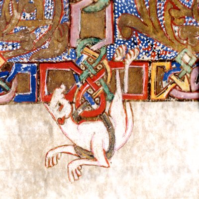 Illuminated cross: f.108v of the Breviary-Missal (detail) by Unknown