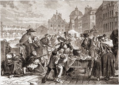 Distribution of food to hungry peasants around 1820 - in 