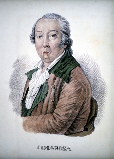 Domenico Cimarosa, Colour Engraving of the 19th century by Unknown artist
