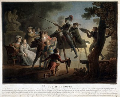 Don Quixote and Sancho on a Wooden Horse by Unknown artist