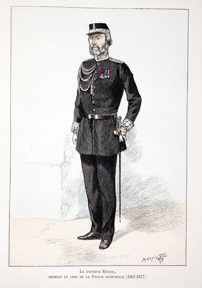Dr. Roudil, chief medical officer of the municipal police (1867-1877). Illustration from the book 