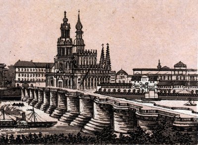 Dresden, Germany: view of the Augustus Bridge by Unknown artist