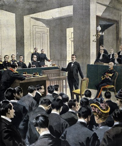 Dreyfus case: testimony of Lieutenant-Colonel Georges Picquart (1854-1914) at the trial of writer Emile Zola (following the letter J