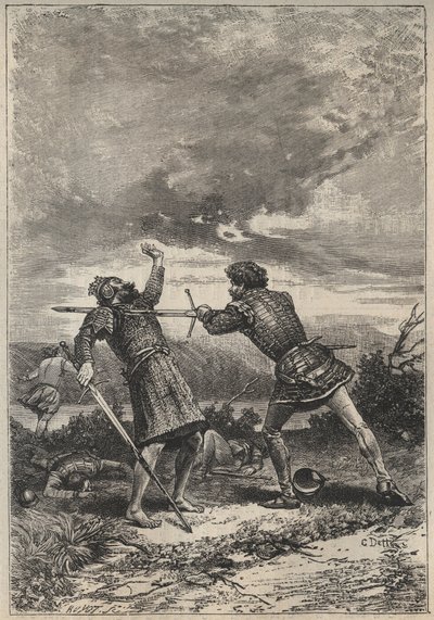 Duel and death of Oak Torquil (illustration for 