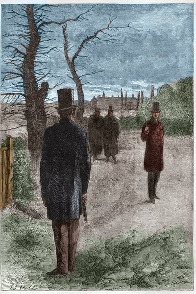 Duel between George William Finch-Hatton, Earl of Winchilsea (1791-1858) and Arthur Wellesley, Duke of Wellington (1769-1852) at Battersea Fields, on 21 March 1829 by Unknown artist