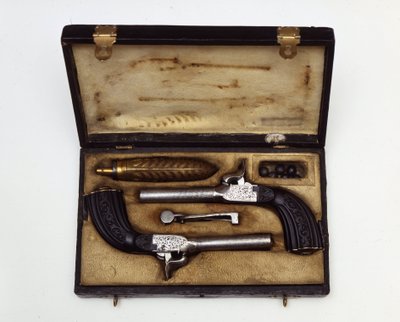 Duel set composed of pistols Mazzagatti 19th century by Unknown artist