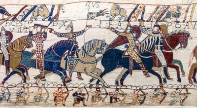 Duke William shows face to his army, Bayeux Tapestry by Unknown artist