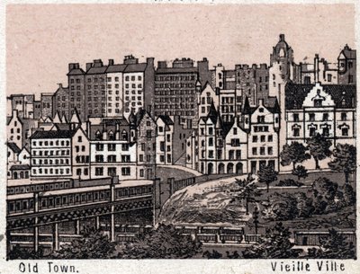 Edinburgh, Scotland: view of the Old Town in Edinburgh. The world illustrates 168 views (late 19th century) by Unknown artist