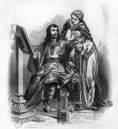 Eginhard (Einhard, Einhart, Einard, 775-840) historian of the Carolingian period with Emma (Imma) his wife by Unknown artist