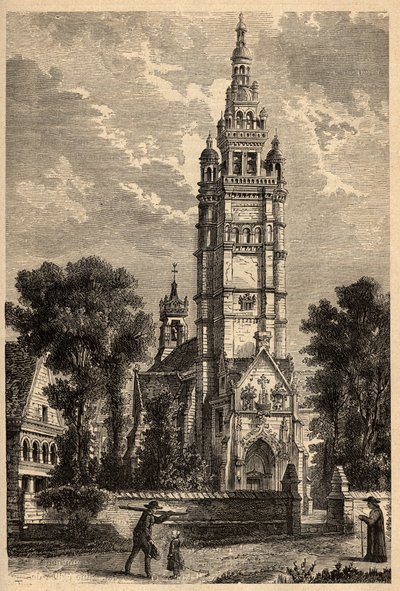 Eglise Notre Dame de Croaz Batz a Roscoff - Finistere - Brittany - engraving in 