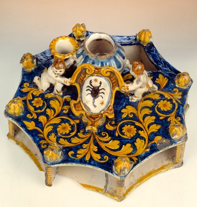 Eight-Section Writing in Majolica by Unknown artist