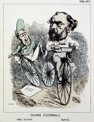 Election race for bike: Emile Ollivier and Bancel by Unknown artist