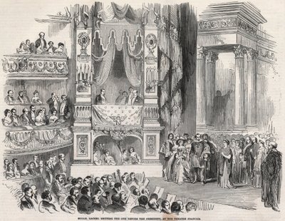 Elisabeth Rachel Felix, Known as Mademoiselle Rachel (1821-1858), French Tragedienne, Before Napoleon III at the Theatre Francais in 1852 - On the Eve of the Proclamation of the Second Empire, Rachel Declared at the Theatre Francais on 22 October 1852. by Unknown artist