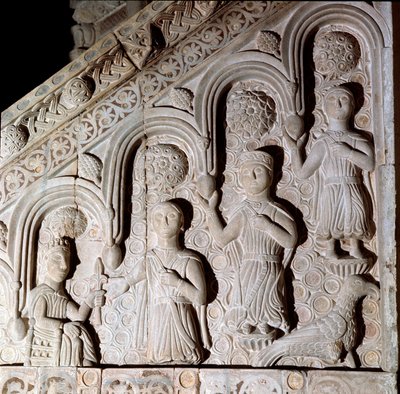 Emperor Frederic II of Hohenstaufen with His Family, Bas Relief, 13th Century, Bitonto Cathedral by Unknown artist