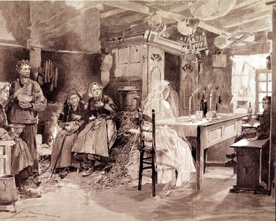 Engraving Depicting a Breton Legend That the Ghosts of People Who Died at Sea Would Present Themselves to Their Loved Ones Every 1 November by Unknown artist