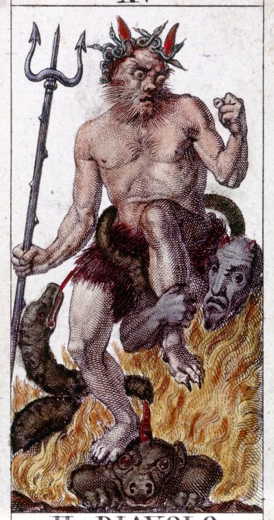 Engraving on a map of a 19th century tarot game. by Unknown artist