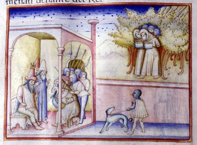 Episode of the life of Jehoshaphat of Judah (868 BC - 847 BC). 14th century manuscript. Milan, Bibl, Braidense. by Unknown artist