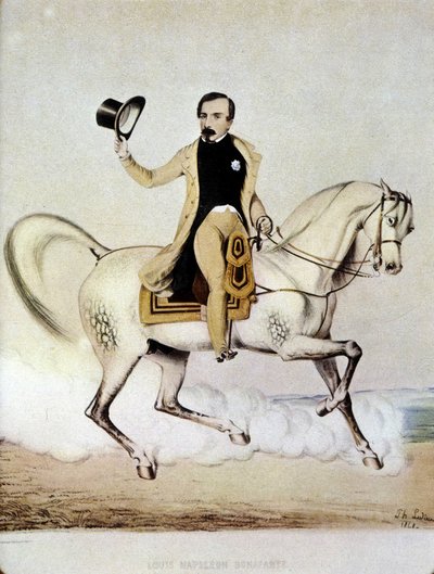 Equestrian Portrait of Louis Napoleon Bonaparte (Louis-Napoleon III) in Civilian Clothes in 1848 by Unknown artist