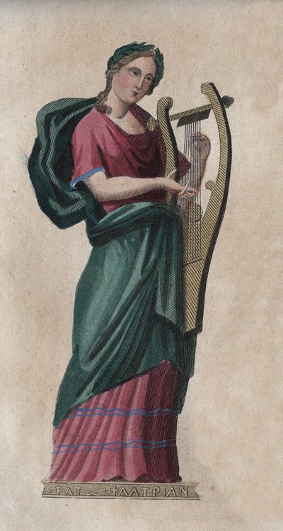 Erato, Muse of Song and Poetry - engraving from 