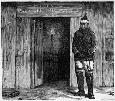 Eskimo of Disko Island (Qeqertarsuaq) Greenland at the end of the 19th century - engraving of 1884 by Unknown artist