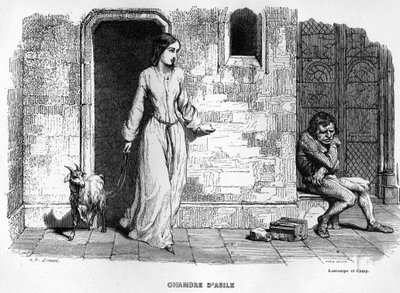 Esmeralda meets Quasimodo - in Notre Dame de Paris by Unknown artist