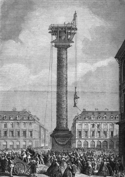 Establishment of the New Statue of Napoleon I above the Column of Place Vendome in Paris on November 4 by Unknown artist