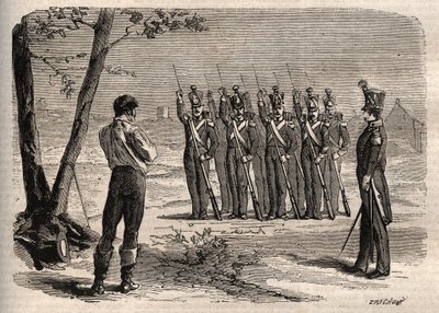 Execution of French colonel Charles de Labedoyere (1786-1815) shot in Paris on August 19 by Unknown artist