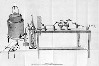 Experience of Lavoisier (engraving from the beginning of the 19th century) by Unknown artist