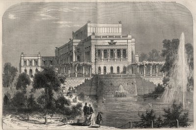 Exterior view of the new theatre in Leipzig, Germany by Unknown artist