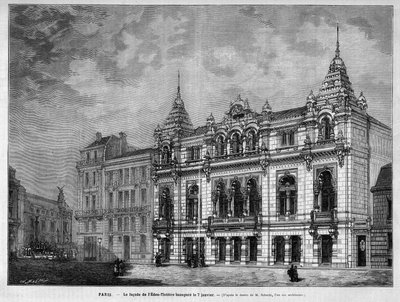 Facade of the Eden Theatre 7 rue Boudreau in Paris opened on January 7 by Unknown artist