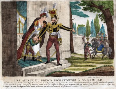 Farewell of Prince Joseph Antoni Poniatowski to his family, engraving of the time by Unknown artist