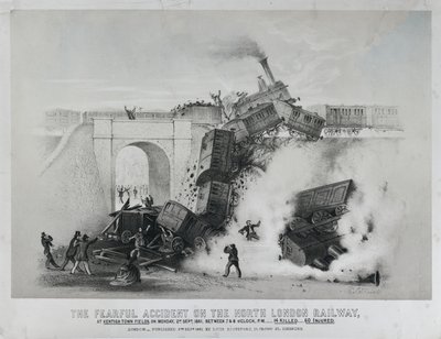 Fearful Accident on the North London Railway at Kentish Town Fields by Unknown artist