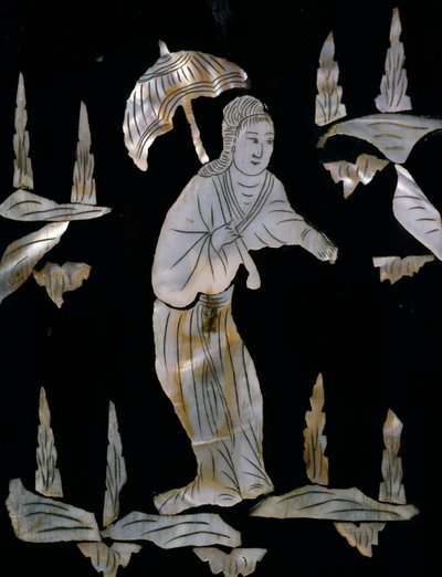 Female figure with umbrella (detail) by Unknown artist