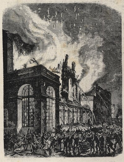 Fire of the Opera de la rue Lepelletier in Paris on October 28 by Unknown artist