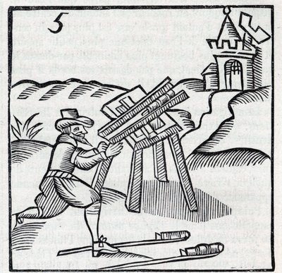 Fireworks and fireworks: Artisan throwing chopsticks. Reproduction of the engravings of the work of the French Jesuite Jean Leurechon 