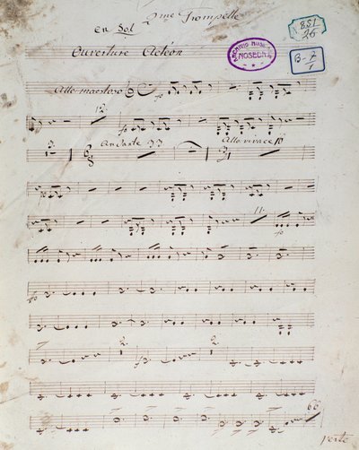 First Page of Musical Score of 