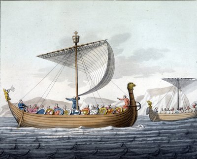 Fleet of William I the Conqueror (1027 - 1087) sailing for England - in 