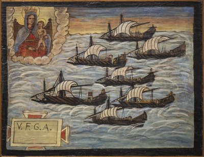 Former voto (ex voto) sailor, popular offer as a pledge of devotion and gratitude of the sailor surviving the dangers of the sea coming from the Church of the Blessed Virgin of the Arch of Naples (Madonna dell