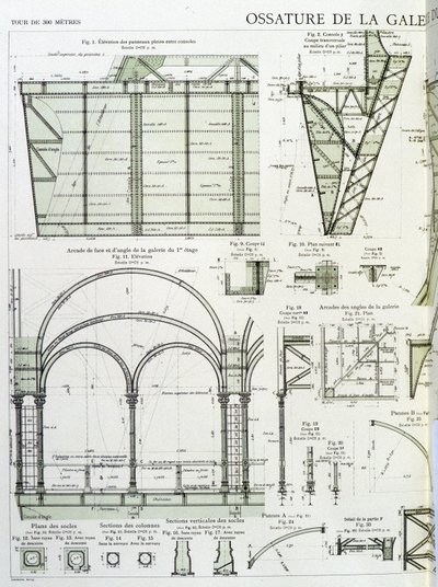 Frame of the gallery on the first floor of the Eiffel Tower - industrial design by Unknown artist