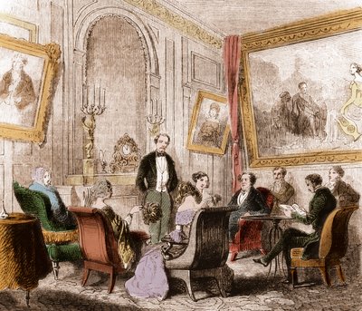 Francois Rene de Chateaubriand (1768-1848), French writer and politician, reading the 